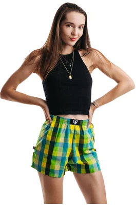 Ladies boxershorts with woven label BELLA - Women's boxer shorts Repre BELLA 23166 - R3W-BOX-0166S - S