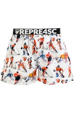 Pánské trenky s vytkávanou gumou EXCLUSIVE MIKE - Pánské trenky s vytkávanou gumou REPRE4SC EXCLUSIVE MIKE WE ARE THE CHAMPIONS - R4M-BOX-0710L - L