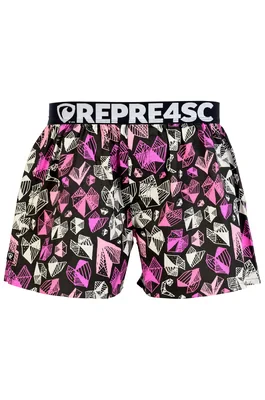 Pánské trenky s vytkávanou gumou EXCLUSIVE MIKE - Pánské trenky s vytkávanou gumou REPRE4SC EXCLUSIVE MIKE DIAMOND HEARTS - R5M-BOX-0701S - S