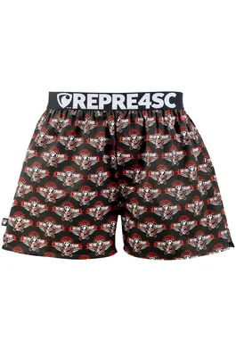 Pánské trenky s vytkávanou gumou EXCLUSIVE MIKE - Pánské trenky s vytkávanou gumou REPRE4SC EXCLUSIVE MIKE DEVIL'S HELL TRAIN - R5M-BOX-0712S - S