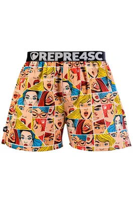 Pánské trenky s vytkávanou gumou EXCLUSIVE MIKE - Pánské trenky s vytkávanou gumou REPRE4SC EXCLUSIVE MIKE POP ART BABES - R5M-BOX-0708S - S
