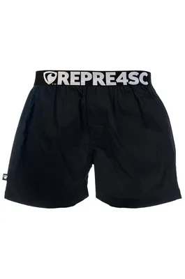 Pánské trenky s vytkávanou gumou EXCLUSIVE MIKE - Pánské trenky s vytkávanou gumou REPRE4SC EXCLUSIVE MIKE BLACK - R5M-BOX-0710S - S