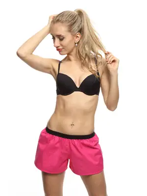 Dámské trenky - Dámské trenky s vytkávanou gumou REPRE4SC SOLID MAGENTA - R7W-BOX-0110S - S