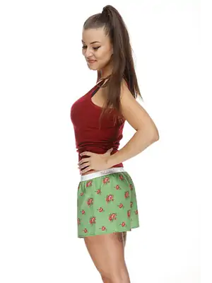 Dámské trenky - Dámské trenky s vytkávanou gumou REPRE4SC ROSES - R8W-BOX-0112S - S