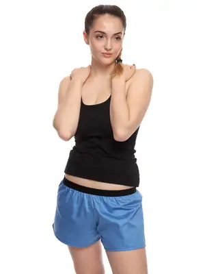 Dámské trenky vytkávaná guma GIGI - Dámské trenky s vytkávanou gumou REPRE4SC SOLID BLUE - R8W-BOX-0125S - S
