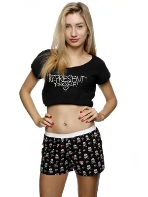Dámské trenky - Boxershorts für Frauen REPRE4SC LA MUERTE - R8W-BOX-0707S - S