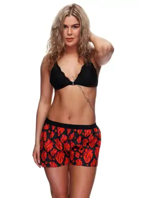 Dámské trenky - Dámské trenky s vytkávanou gumou REPRE4SC HEARTBREAKER - R0W-BOX-0702S - S