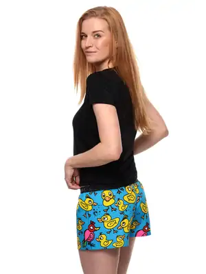 Dámské trenky - Dámské trenky s vytkávanou gumou REPRE4SC HAPPY DUCKS - R1W-BOX-0750L - L