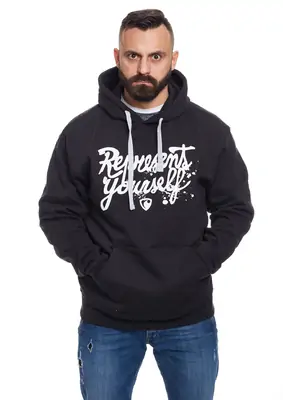 Pánské mikiny - Pánská mikina s kapucí REPRE4SC HANDWRITE - R7M-SWH-1901M - M