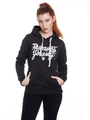 Dámské mikiny - Dámská mikina s kapucí REPRE4SC HANDWRITE - R7W-SWH-1901S - S