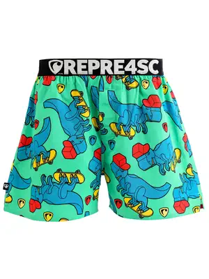 Pánské trenky s vytkávanou gumou EXCLUSIVE MIKE - Pánske trenky REPRE4SC EXCLUSIVE MIKE SKATING T-REX - R4M-BOX-0708S - S