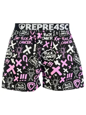 men's boxershorts with Elastic waistband EXCLUSIVE MIKE - Men's boxer shorts REPRE4SC EXCLUSIVE MIKE FUCK CANCER - R5M-BOX-0713S - S