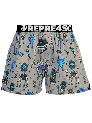 Pánské trenky Exclusive - Pánské trenky s vytkávanou gumou REPRE4SC EXCLUSIVE MIKE WE ARE THE ROBOTS - R6M-BOX-0721S - S