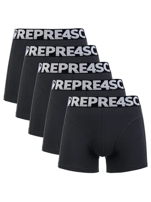 Pánské boxerky SPORT - Pánské boxerky s vytkávanou gumou REPRE4SC 5PACK SPORT BLACK - R6M-BOX-0451S - S