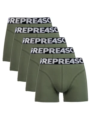 HERREN boxershorts SPORT - Pánské boxerky s vytkávanou gumou REPRE4SC 5PACK SPORT GREEN - R6M-BOX-0455S - S