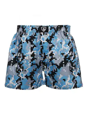 men's boxershorts with woven label EXCLUSIVE ALI - Men's boxer shorts REPRE4SC EXCLUSIVE ALI DIGITAL EMOTIONS BLUE - R7M-BOX-0643L - L