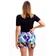 Ladies boxershorts with woven label BELLA - Women's boxer shorts Repre BELLA ZIG ZAG - R3W-BOX-0611S - S